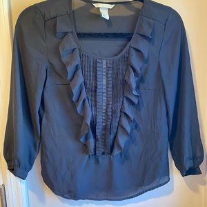 Black Ruffle Blouse
